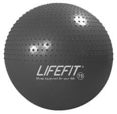 LIFEFIT Gymnastický masážní míč LIFEFIT MASSAGE BALL 75 cm, tmavě šedý