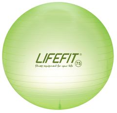 LIFEFIT Gymnastický míč LIFEFIT TRANSPARENT 75 cm, sv. zelený