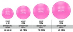 LIFEFIT Gymnastický míč LIFEFIT ANTI-BURST 75 cm, růžový