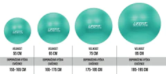 LIFEFIT Gymnastický míč LIFEFIT ANTI-BURST 65 cm, tyrkysový