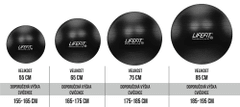 LIFEFIT Gymnastický míč LIFEFIT ANTI-BURST 75 cm, černý