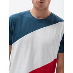 OMBRE Pánské tričko XEA tmavě modrá/červená MDN119906 XL