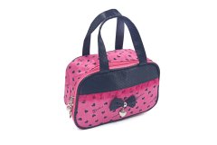 GADGET Dětská kosmetická taška s mašlí - růžová se srdíčky
