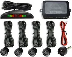 HADEX Parkovací alarm KQLD01 se 4 senzory, LED displej, černé senzory