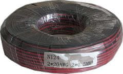 HADEX Dvojlinka 2x0,5mm2 CU, 20AWG červeno-černá, balení 100m /CYH 2x0,5mm/