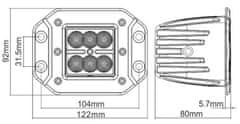 HADEX Pracovní světlo LED 10-30V/18W k montáži do nárazníku