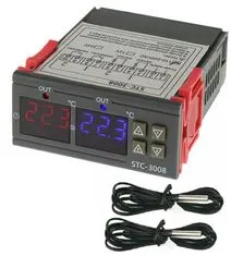 HADEX Digitální termostat duální - STC-3008 rozsah -55°C~120°C, 230V AC