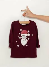 Camaïeu Vínové holčičí tričko s vánočním motivem CAMAIEU 104-110