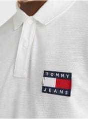 Tommy Jeans Bílé pánské polo tričko Tommy Jeans M