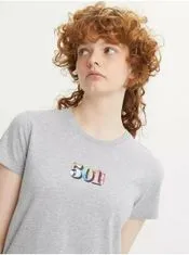 Levis Šedé dámské žíhané tričko Levi's 501 M