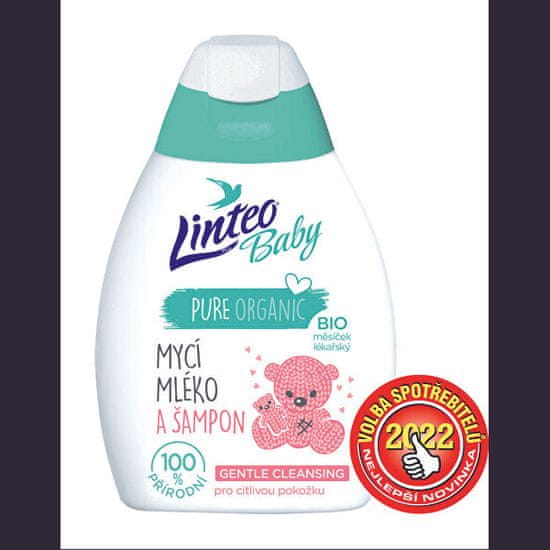 LINTEO Dětské mycí mléko a šampon s Bio měsíčkem lékařským Baby 250 ml