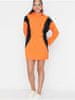 Černo-oranžové mikinové šaty s kapucí Trendyol XS