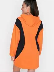Trendyol Černo-oranžové mikinové šaty s kapucí Trendyol XS
