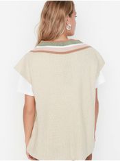 Trendyol Béžová dámská svetrová vesta Trendyol S