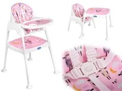 Aga Dětská jídelní židlička 3v1 růžová