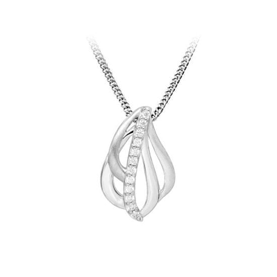 Silver Cat Třpytivý stříbrný náhrdelník s kubickými zirkony SC481 (řetízek, přívěsek)