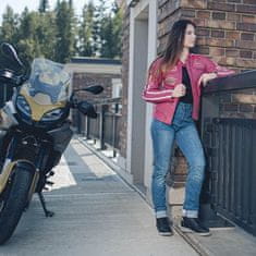 W-TEC Dámská kožená moto bunda Sheawen Lady Pink Barva růžová, Velikost S
