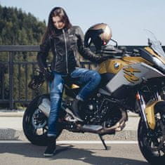 W-TEC Dámská kožená moto bunda Hagora Barva matně černá, Velikost XXL