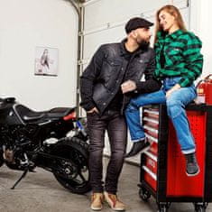 W-TEC Pánská jeansová letní moto bunda Lenny Barva černá, Velikost 5XL