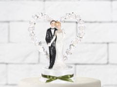 PartyDeco Svatební figurka Bílé srdce