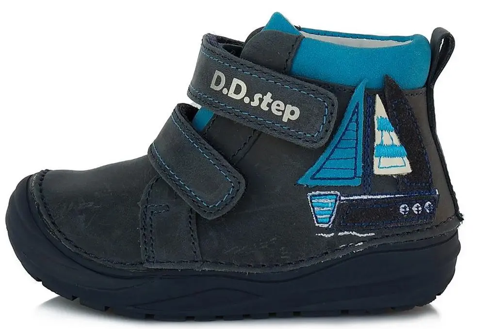 D-D-step chlapecké kožené kotníčkové tenisky A071-188 tmavě modrá 28