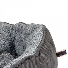 Duvo+ Manšestrový oválný pelíšek pro psy S 41x38x20cm popelavě-černý/šedý