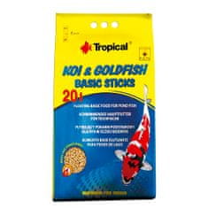 TROPICAL Koi&Goldfish Basic Sticks 20l/1600g plovoucí základní krmivo pro ryby v zahradních jezírkách