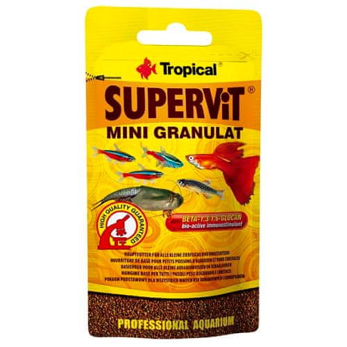 TROPICAL Supervit Mini Granulat 10g mnohosložkové krmivo pro akvarijní ryby