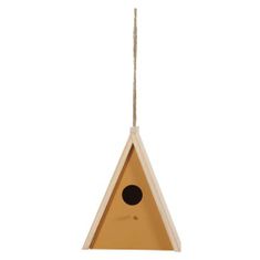 Zolux Dřevěná budka na hnízdění pro ptáky s bidlo 17x11x21cm trojúhelník