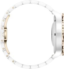 Huawei Watch GT 3 Pro 43 mm, Gold Bezel White Ceramic Case, White Ceramic Strap