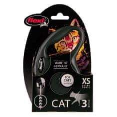 Flexi New Classic Cat lanko XS 3m černé 8kg pro kočky