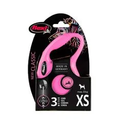 Flexi New Classic lanko XS 3m do 8kg růžové