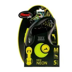 Flexi New Neon popruh M 5m žlutá do 25kg