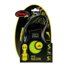 Flexi New Neon popruh S 5m žlutá do 15kg