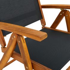 Greatstore Skládací zahradní židle 8 ks masivní akáciové dřevo a textilen