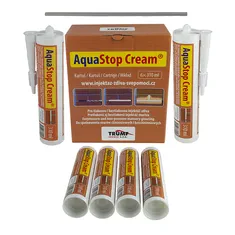 AquaStop Cream (6x kartuš 310 ml (box) + 2x PET trubička 50 cm) injektážní krém proti vzlínající vlhkosti