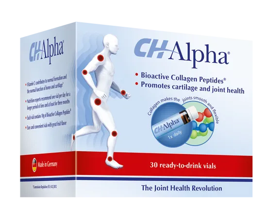 GELITA Health GmbH 3 mesiční balení CH-Alpha - bioaktívní kolagénové peptidy pro zdraví kloubů (3x30 pitných ampulek)