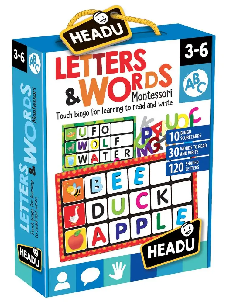 Headu Montessori Bingo - Písmena a slova