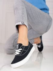 Amiatex Designové tenisky černé dámské bez podpatku + Ponožky Gatta Calzino Strech, černé, 38