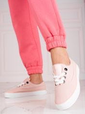 Amiatex Krásné růžové dámské tenisky bez podpatku, odstíny růžové, 38