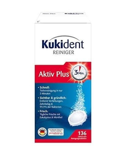 Kukident Kukident, Aktiv Plus protex čisticí tablety, 136 kusů
