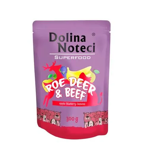 DOLINA NOTECI SUPERFOOD 300g srnčí a hovězí maso pro psy 80% masa