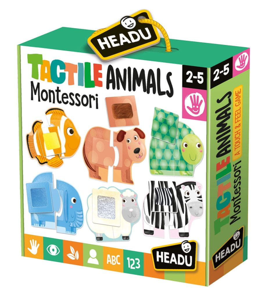 Headu Montessori Dotykové puzzle - Zvířátka