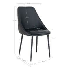 House Nordic Jídelní židle černá PU kůže Porto
