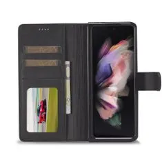 Tech-protect Tech-Protect Wallet knížkové kožené pouzdro na Samsung Galaxy Z Fold 4, černé