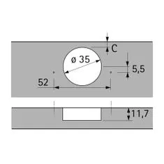 Hettich Intermat 9973, Základna závěsu -3,5 mm, TH 42, k přišroubování (9042878)