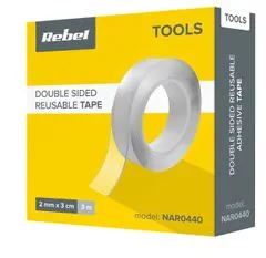 Rebel Oboustranná lepící NANO páska REBEL NAR0440 (2mm x 300mm x 3m), transparentní