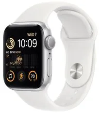 Apple Watch SE 2022, 40mm Silver Aluminium Case with White Sport Band MNJV3CS/A