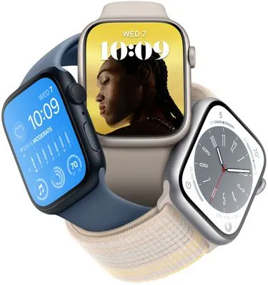 Apple Watch Series 8, 45mm okosóra eSIM funkció esim kétirányú kommunikáció, 41mm, Apple Pay Retina kijelző vízállóság WR50 úszáshoz autóbaleset érzékelés új funkciók alvási fázis SOS hívás porálló gyorsulásmérő GPS mindig bekapcsolva EKG pulzusmérés zenelejátszó hívás értesítések NFC fizetés Apple Pay zajszint mérés App Store vér oxigénszint érzékelő szenzor fizikai erőnlét mérés VO2 max Retina kijelző alumínium tok állítható dizájn cserélhető óraszíj