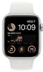 Apple Watch SE 2022, 44mm Silver Aluminium Case with White Sport Band MNK23CS/A